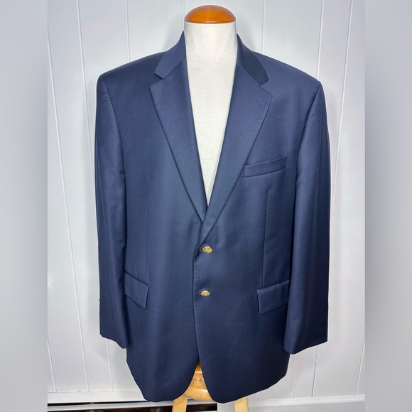 L. Ralph Lauren Navy Gold Button Blazer - Picture 3 of 10